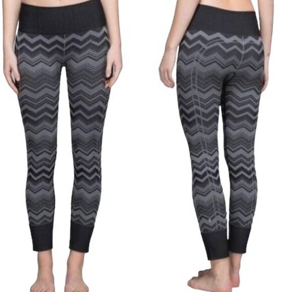 Lululemon Ebb To Street Seamless Pant Heather Black Slate Zig Zag 4 - Picture 1 of 9
